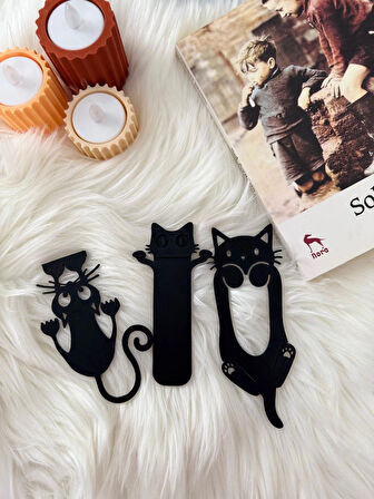 Kedi Figürlü 3’lü Kitap Ayracı Seti – Sevimli ve Eğlenceli Okuma Arkadaşı
