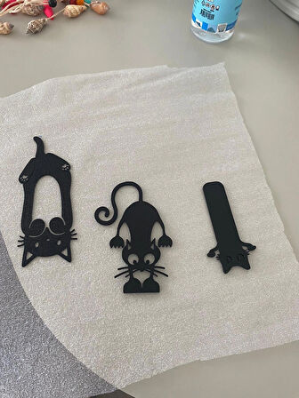 Kedi Figürlü 3’lü Kitap Ayracı Seti – Sevimli ve Eğlenceli Okuma Arkadaşı