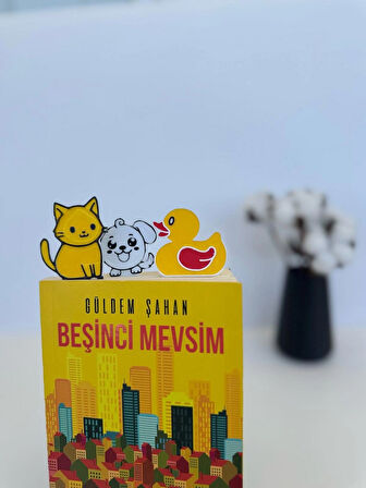 Sevimli Hayvan Figürlü Kitap Ayracı 3’lü Set-Ördek – Köpek – Kedi-