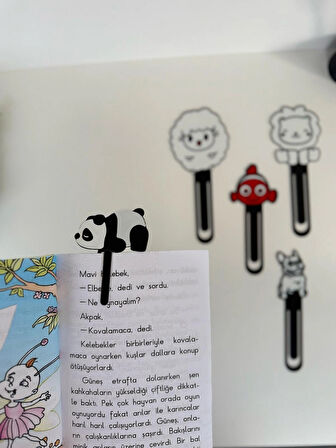Sevimli Hayvan Figürlü Kitap Ayracı 5’li Set-Çocuklara Özel Eğlenceli Okuma Arkadaşı