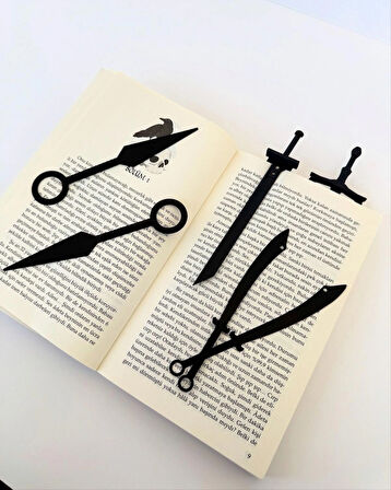 Kılıç ve Hançer Tasarımlı 6’lı Kitap Ayracı Seti – Dayanıklı ve Şık Okuma Aksesuarı