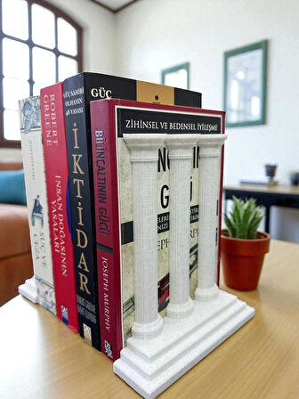 Roma Sütunu Kitap Tutucu – Dekoratif Kitaplık Aksesuarı 2’li Set-Hediyelik Kitaplık Düzenleyici
