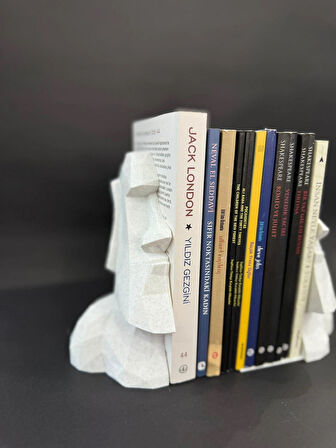  Moai Heykel Kitap Tutucu Dekoratif Kitaplık Aksesuarı Modern Kitaplık Desteği