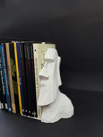  Moai Heykel Kitap Tutucu Dekoratif Kitaplık Aksesuarı Modern Kitaplık Desteği