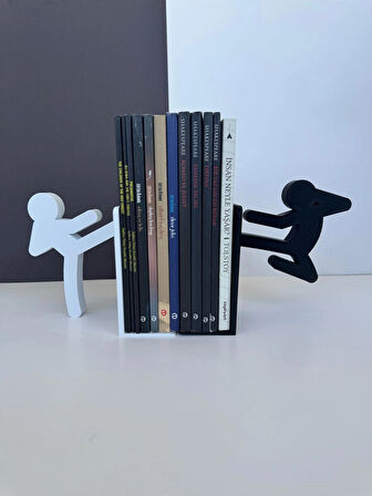 Kung Fu Figürlü Kitap Tutucu Eğlenceli Dekoratif Kitaplık Aksesuarı Masa Üstü Dekor