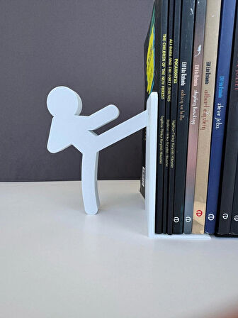 Kung Fu Figürlü Kitap Tutucu Eğlenceli Dekoratif Kitaplık Aksesuarı Masa Üstü Dekor