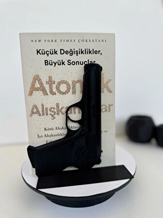 Pistol Tasarım Kitap Tutucu-Silah Form Tasarım-Modern Dekoratif Kitaplık Aksesuarı