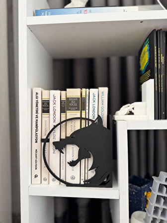 Kurt Figürlü Kitap Tutucu Dekoratif Kitaplık Düzenleyici Modern Kitap Desteği