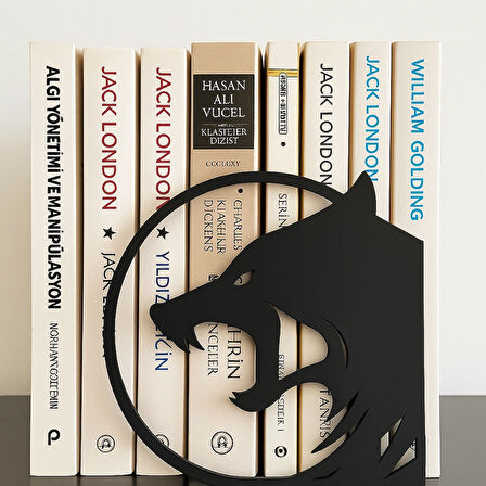 Kurt Figürlü Kitap Tutucu Dekoratif Kitaplık Düzenleyici Modern Kitap Desteği