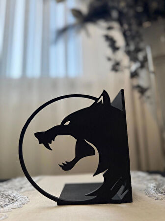 Kurt Figürlü Kitap Tutucu Dekoratif Kitaplık Düzenleyici Modern Kitap Desteği