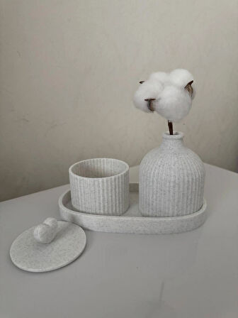 Dekoratif Kalpli Saklama Kutusu ve Vazo Seti Vazo Aksesuar Seti Modern Masaüstü & Ev Aksesuarı