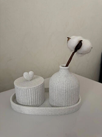 Dekoratif Kalpli Saklama Kutusu ve Vazo Seti Vazo Aksesuar Seti Modern Masaüstü & Ev Aksesuarı