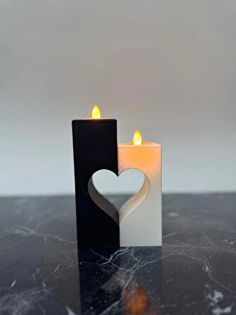 Kalp Tasarımlı Tealight Mumluk-Dekoratif Kalp Figürlü Mumluk-Dekoratif Hediye Seçeneği