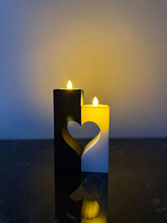 Kalp Tasarımlı Tealight Mumluk-Dekoratif Kalp Figürlü Mumluk-Dekoratif Hediye Seçeneği