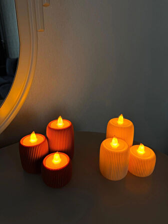  3’lü Tealight Mumluk Seti – Dekoratif Modern Silindir Tasarım-Lüks Tasarım- Dekoratif Işık Seti