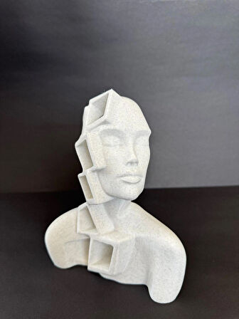 Modern Dekoratif Büst Heykel ,Geometrik Sanatsal Yüz Tasarımı ,Masaüstü Obje