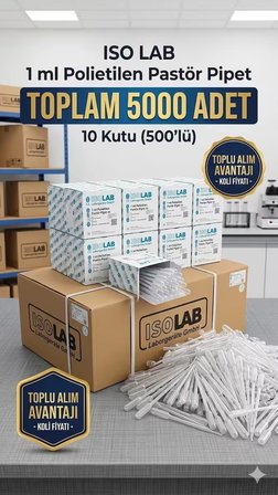 Plastik Damlalık Pastör Pipet - 5000 Adet 1 ML - (10 adet x 500 lü kutu) - 1 ml