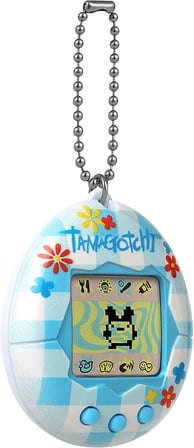 TAMAGOTCHI 42880 , Gen 2, Çiçek Gingham Kabuk Zincirli Orijinal Sanal Gerçeklik Evcil Hayvan, Çok Renkli