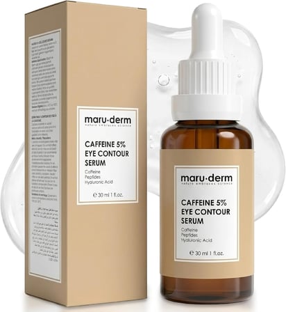 Maruderm%5 Kafein + Peptit + Hyalüronik Asit Göz Çevresi Serumu – Şişkinlik ve Koyu Halka Görünümüne Karşı Canlandırıcı Göz Kontur Bakımı, 30 ML