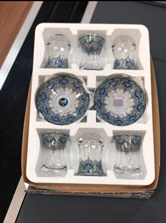 & Yaren Glass 12 Parça Lüx Çay Seti