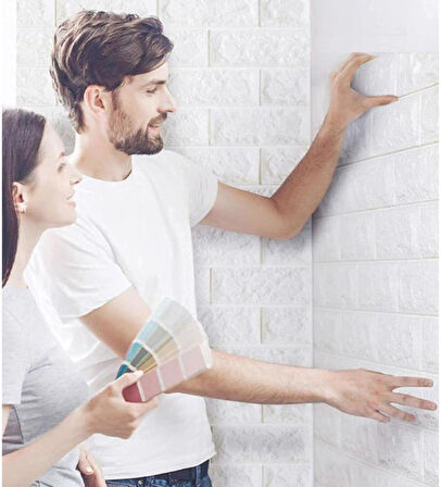 Kendinden Yapışkanlı Dekoratif Pratik 3D Foam Wallpaper Duvar Kağıdı Paneli