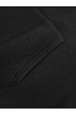 Çiçek Baskılı İçi Polarlı Kapüşonlu Sweatshirt