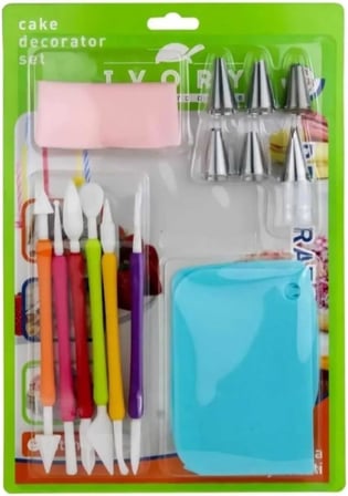 Profesyonel Pasta Süsleme Seti,18 Parça, Renkli Dekorasyon Marzipan Set Kalemi, Krema Sıkma Torbası, Spatula, Hamur Şekillendirici,Pasta Süsleme Araçları Trapez Spatula Pasta Aksesuarı Pasta Kiti