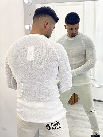 Kazak Slim Fit Naturel Örme Pamuk Tüylenmeyen Triko Dar Kesim Body Kazak