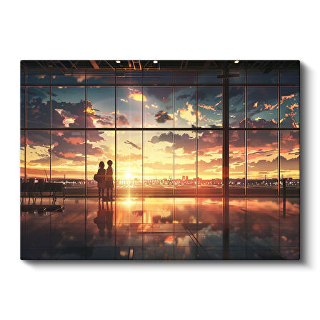 Cam Terminal - Akşam Güneşi Anime Kanvas Tablo