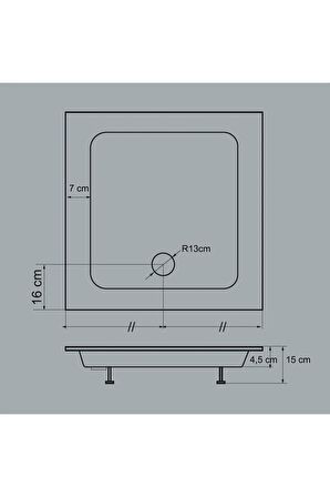 Raumark Kare Duş Teknesi H.15 80*80 (Sifon Hediyeli)