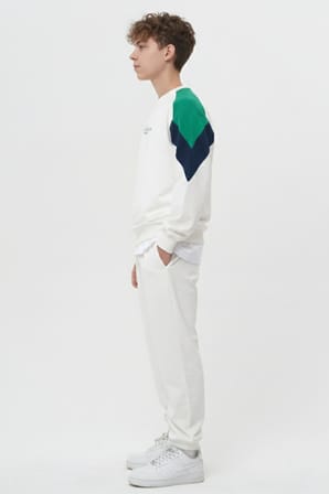 Erkek Çocuk / Genç Nakış Detaylı Renk Bloklu Oversize Sweatshirt ve Eşofman Altı Takımı