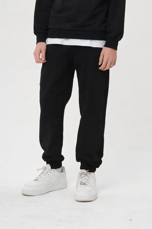Erkek Çocuk / Genç Nakış Detaylı Renk Bloklu Oversize Sweatshirt ve Eşofman Altı Takımı