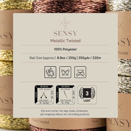 Premium 320 M Simli Metalik Ip Parlak Çanta Rafya Supla Ip Metalik Bükümlü Ip 250 Gr