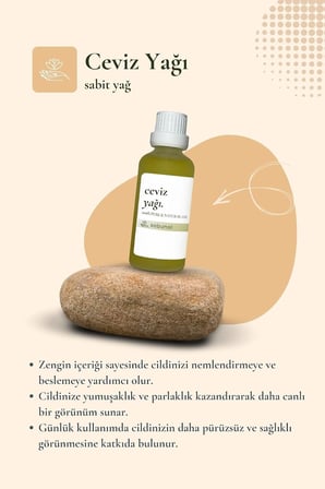 Ceviz Yağı 50 ml - Cilt ve Saç Uçları İçin Yumuşak Doku