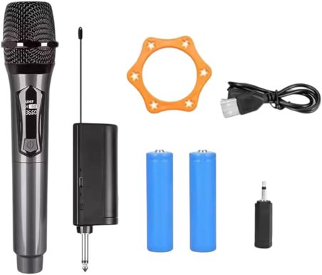 YK-MC450 Tekli El Kablosuz Mikrofon Seti – 2.4G UHF Wireless, 50 m Menzil, Alıcılı, Sahne Sunum Karaoke Uyumlu