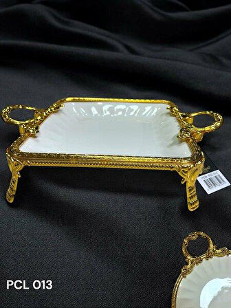 Royking Elegance Kare Sunum Tabak Gold 30CM PCL 013