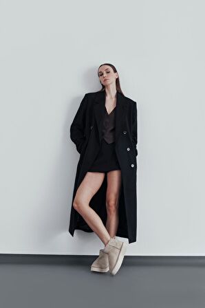 Kadın Kalın Taban İçi Tüylü Günlük Mini Yarım Bot