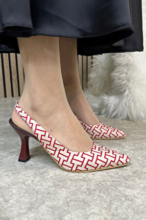 Günlük Kadın Topuklu Ayakkabı Sivri Burunlu Yüksek  İnce Topuklu Arkası Açık Klasik 281 