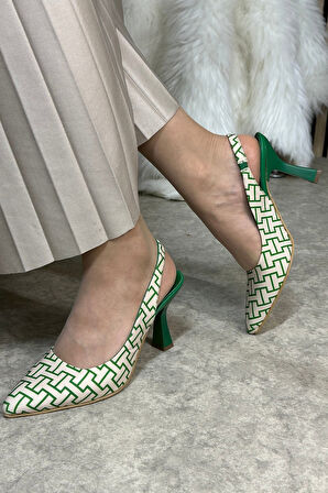 Günlük Kadın Topuklu Ayakkabı Sivri Burunlu Yüksek  İnce Topuklu Arkası Açık Klasik 281 