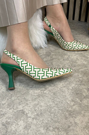 Günlük Kadın Topuklu Ayakkabı Sivri Burunlu Yüksek  İnce Topuklu Arkası Açık Klasik 281 