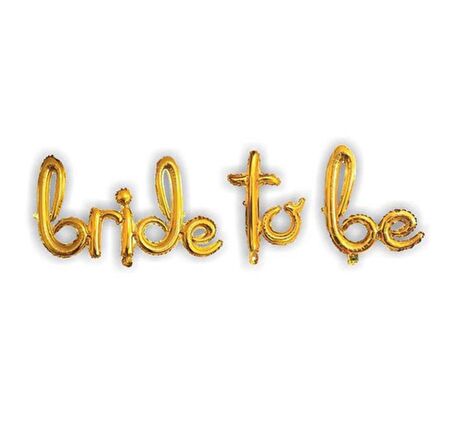 FOLYO BALON BRİDE TO BE HARF BALON GOLD İMZA MODELİ (UÇMAYAN)