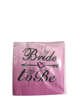 BRİDE TO BE SİYAH PEMBE PEÇETE 16 'LI