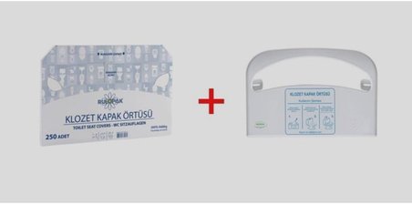 Klozet Kapak Örtüsü 250'Li + R-1308 Klozet Kapak Örtü Aparatı Beyaz,61