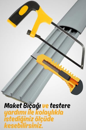 1m Kendinden Yapışkanlı 50x12mm Gri Balık Sırtı Kablo Kanalı (1 Metre)