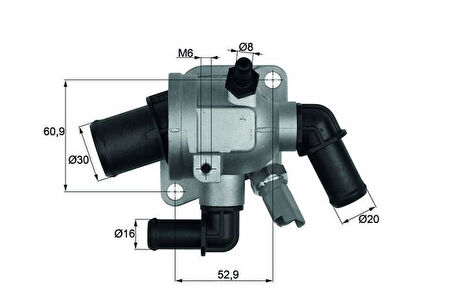 TERMOSTAT KMP. (88C) DOBLO FIORINO LINEA PUNTO CORSA D ASTRA H COMBO 1.3JTD CDTİ (MÜŞÜRLÜ)