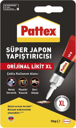 Pattex Süper Yapıştırıcı, Kaliteli Onarımlar için Çok Amaçlı Güçlü Yapıştırıcı, Özel Kapağıyla Kolay Kullanımlı Hızlı Yapıştırıcı, 1x10g
