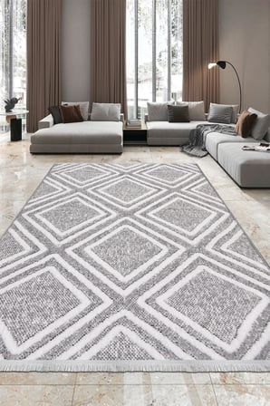 ANATOLIA HALI RİO-Beyaz/Gri -Salon, Oturma Odası , Çocuk Odası ve Koridor Halısı