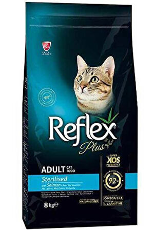 Reflex plus adult sterilised salmon 8kg somonlu kısırlaştırılmış kedi maması