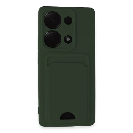 Xiaomi Redmi Note 13 Pro 4G Kılıf Kelvin Kartvizitli Silikon - Koyu Yeşil