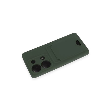 Xiaomi Redmi Note 13 Pro 4G Kılıf Kelvin Kartvizitli Silikon - Koyu Yeşil